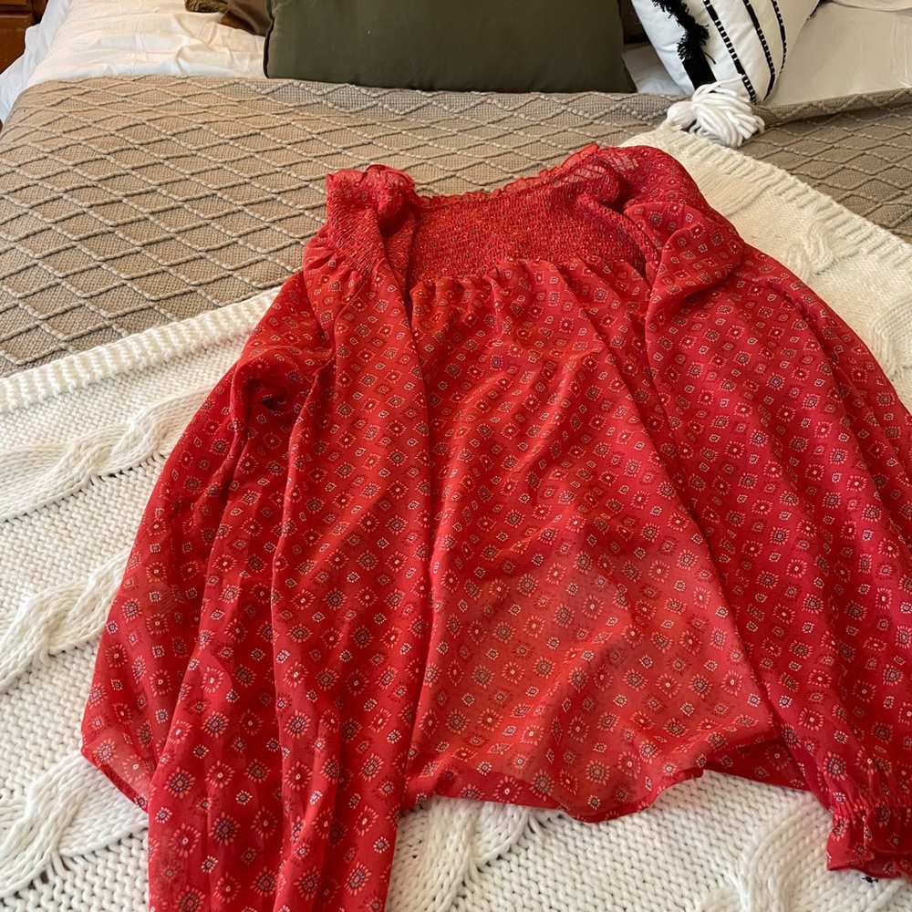 Red Boho Top - Picture 5 of 5